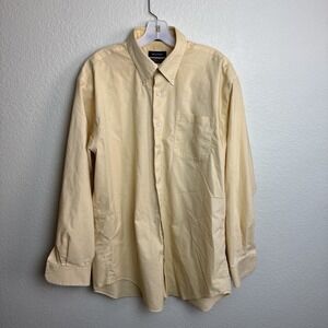 Nautica Men's Long Sleeve‎ 16.5 34/35 Yellow Wrinkle Free  Vintage Oxford Logo